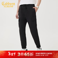 Cabbeen 卡宾 男装潮流工装休闲裤秋冬新款运动风舒适束脚裤宽松Y 煤黑色01 50/175/L