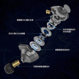 iBasso艾巴索3T-154耳机入耳式特斯拉动圈单元HIFI发烧有线耳塞