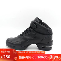 三沙（sansha） 成人运动舞蹈鞋真皮中帮中跟气垫软底广场舞现代舞鞋跳舞H52LPI 黑色-牛pi 38