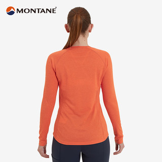 MONTANE盟泰恩DART LONG SLEEVE 女款户外运动长袖排汗防晒衣轻薄圆领t恤 TIGERLILY  橘红 M