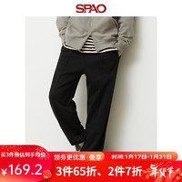 SPAO男士韩国同款20季松紧腰休闲束脚运动卫裤SPMTD12C01 黑色 180/86A/XL