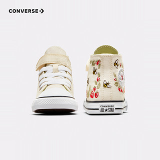 CONVERSE 匡威 儿童鞋婴童季男女童小花魔术贴高帮帆布鞋