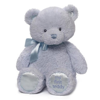 Gund毛绒玩具 经典泰迪熊系列我的第一只泰迪熊 蓝色 38cm 新年 经典泰迪熊蓝色-38cm