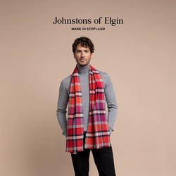 Johnstons of Elgin 英伦经典格纹围巾美利奴羊毛礼盒