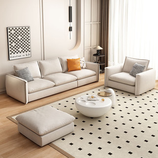 LANNISEN 兰尼森 北欧羽绒乳胶纳米免洗超软布艺沙发 轻奢现代简约客厅科技布沙发 双人位（1.7米）