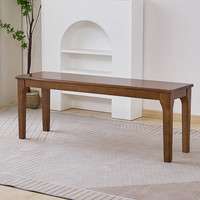 自然元素 实木长凳家用长条凳北欧风餐厅长餐凳客厅换鞋凳简约板凳床尾凳 胡桃色（长140*宽30*高46cm）