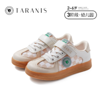TARANIS 泰兰尼斯 春季新款童鞋儿童格纹复古运动鞋子防滑软底休闲女童板鞋