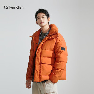 卡尔文·克莱恩 Calvin Klein Jeans男女同款简约贴袋立领鸭绒面包服羽绒服J324854 SEC-燕颔红 M