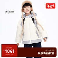 little MO&Co.little moco童装23冬男童仿羊羔毛羽绒服保暖外套KBC4EIN041 米白色 110/52