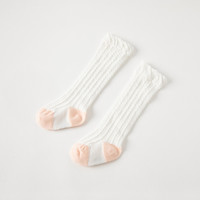 戴维贝拉 女童长筒袜夏季新款洋气花纹防蚊袜子宝宝透气弹力袜