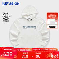 FILA FUSION斐乐潮牌男装连帽卫衣2024春季时尚休闲针织上衣男 标准白-WT 165/88A/S