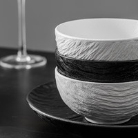 88VIP：竹木本记 餐具碗碟盘家用石纹工艺套装陶瓷碗碟面碗饭碗菜盘鱼盘