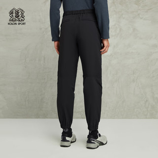 KOLON SPORT可隆休闲长裤男户外露营徒步运动弹力束脚裤子 黑色BK 185/2XL