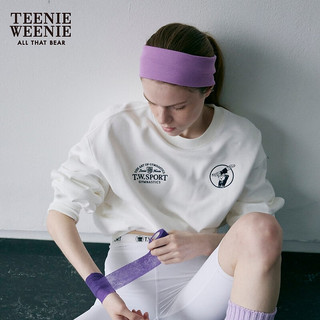 Teenie Weenie小熊2024慵懒风重磅毛圈卫衣休闲宽松运动上衣女 白色 155/XS