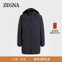 杰尼亚（Zegna）男士海军蓝Stratos高科技面料填充派克大衣UAT35-A313B-531-60