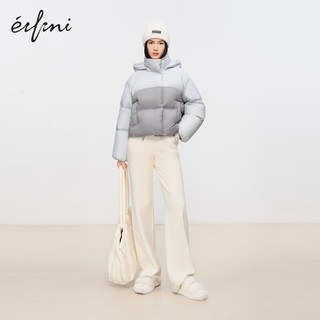 伊芙丽（eifini）伊芙丽90鸭绒短款面包服羽绒服女2023冬1EB180361 浅灰 160/84A/M