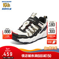 SKECHERS 斯凯奇 2024新年儿童鞋男童老爹鞋大童户外运动鞋407115L 白色/黑色/WTBK 35码