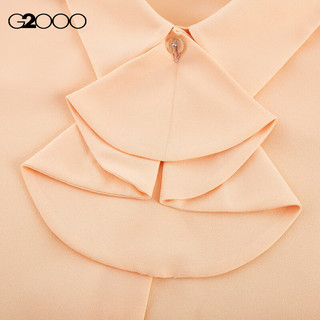 G2000【肌理感】G2000女装SS24商场柔软可机洗配领带休闲长袖衬衫 肌理感-浅红色带领衬衫25寸 34