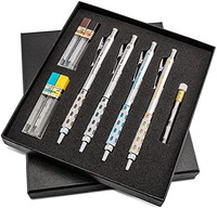 Pentel Graph Gear 1000 自动绘图铅笔 4 件礼品套装银色