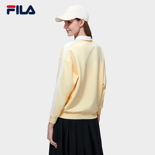 斐乐（FILA） FILA 斐乐女子长袖POLO衫春时尚休闲学院风翻领上衣 杏鹅黄-YE 170/88A/L