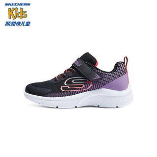 SKECHERS 斯凯奇 儿童运动鞋女童时尚跑步鞋303607L 黑色/紫色/BKPR 27.5