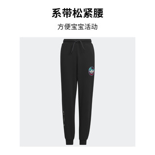 adidas阮菲菲联名束脚运动裤男大童儿童新年款阿迪达斯三叶草 黑色 158CM