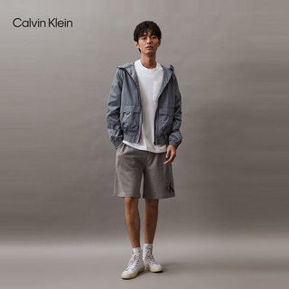 Calvin Klein Jeans24春夏男士字母印花户外休闲运动连帽外套ZM02677 PN6-雾霾蓝 S