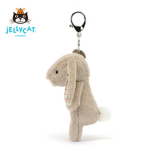 Jellycat2024新春花布米色邦尼兔包包挂饰可爱挂件公仔毛绒玩具钥匙扣 花布米色邦尼兔包包挂饰 高17 X 宽4 CM