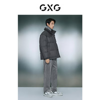 GXG 男装 2023年冬季拼接华夫格羽绒服丝绒直筒长裤日常休闲套装