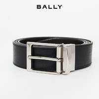 年货先到家：BALLY 巴利 男士时尚黑色牛皮方扣双面腰带/皮带 6307811 3.5/120cm