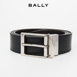 BALLY 巴利 男士时尚黑色牛皮方扣双面腰带/皮带 6307811 3.5/120cm