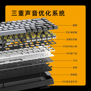 艾岩 MU68 68键 有线机械键盘 黑色 磁珀轴 RGB