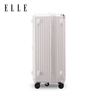 ELLE白色行李箱法国时尚女士拉杆箱大容量轻奢运动款密码箱 26英寸
