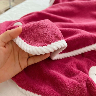 Disney 迪士尼 儿童浴巾毛巾套装婴儿珊瑚绒裹巾洗澡巾两件套 草莓熊红（浴巾/毛巾两件套）