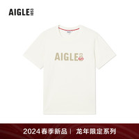 AIGLE 艾高 短袖T恤24早春SILVADUR抗菌速干短袖男 粉白色 AS881 L