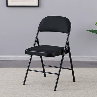 椅子折叠椅凳子电脑椅子靠背餐椅学习椅培训会议办公椅36黑色网布 加固-纯黑-透气网布款
