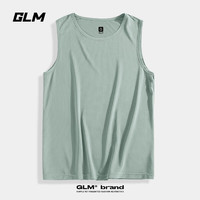 GLM 森马集团品牌冰丝背心男夏季速干网眼透气无袖宽松运动坎肩 XL 水绿/GL纯色