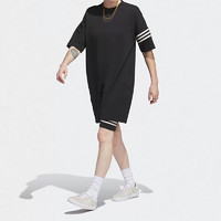 阿迪达斯（adidas）三叶草女装2024春季短袖运动休闲连衣裙IB7309 黑色IB7309 XL