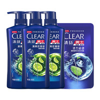 88VIP：CLEAR 清扬 男士去屑洗发露套装 (清爽控油型500g*3+活力运动型200g)