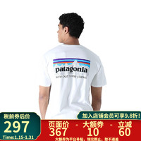 Patagonia巴塔哥尼亚男士p-6 Logo 37529有机棉短袖T恤户外露营 WHI-白色 M