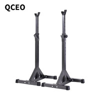 QCEO专业深蹲架分体式可调节举重卧推架杠铃组合套装  黑色深蹲架
