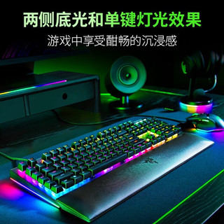 雷蛇（Razer）黑寡妇蜘蛛V4专业版 V4 X游戏机械键盘 沉浸式RGB灯效带多功能自定义按键旋钮 V4 （104+6键 绿轴 皮质腕托）