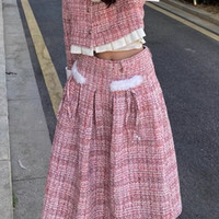BTTKDL 粉色甜美减龄气质半身裙 XL