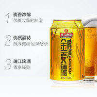 珠江啤酒 10度金麦穗330ml*18罐易拉罐装酒水非整箱小麦啤酒酷爽