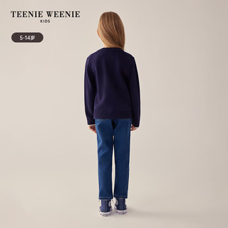 Teenie Weenie Kids小熊童装24早春女童花边套头圆领刺绣毛衣 红色 160cm