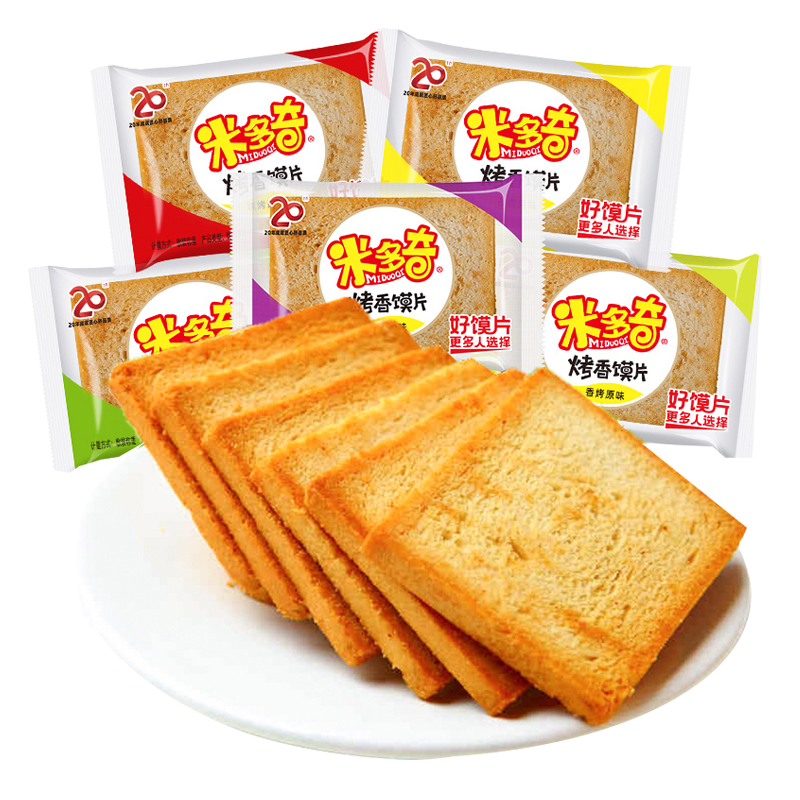 88VIP：MIDUOQI 米多奇 烤香馍片馒头片36片早餐食品烤馍片饼干儿童零食360g
