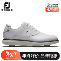Footjoy高尔夫球鞋FJ儿童鞋Junior轻量青少年有钉golf运动鞋子男女童鞋 白/灰45035 美码2=32.5码