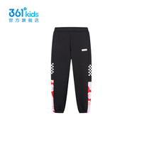 361°童装女童针织长裤2024年春季中大童裤子 经典黑 130