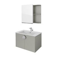恒洁（HEGII）浴室柜 简约生态木储物镜洗手洗脸盆柜套装BC6185-080-超体店