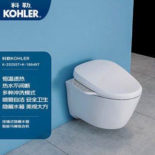 科勒（KOHLER）智能壁挂式马桶挂墙坐便器隐藏水箱嵌入墙排直冲马桶25255+18649